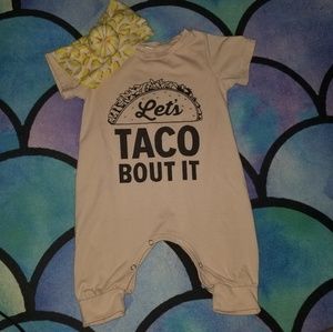 "Let's Taco Bout It" romper and taco turban